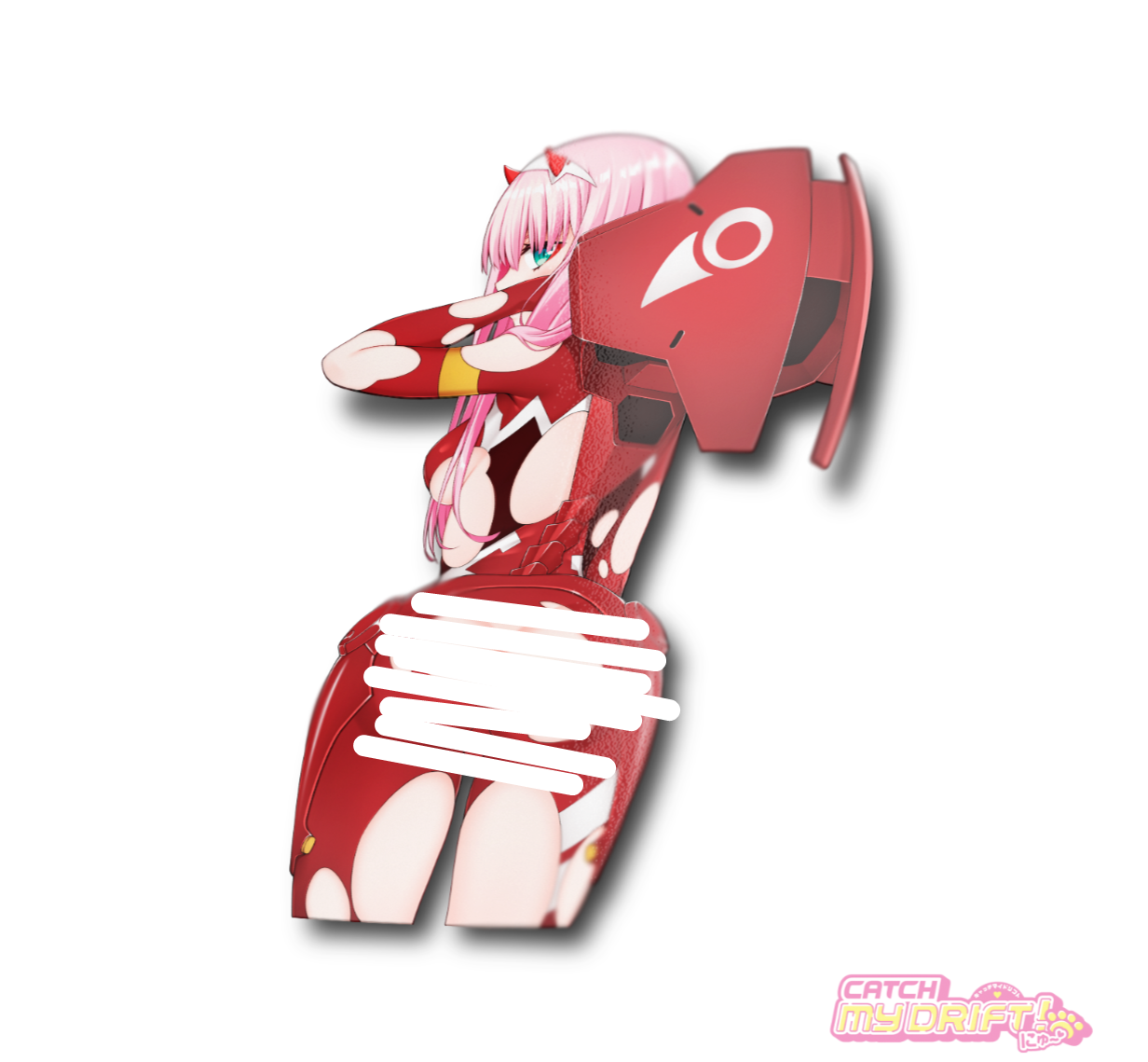 Squish Behind Zero Two Vinyl Sticker