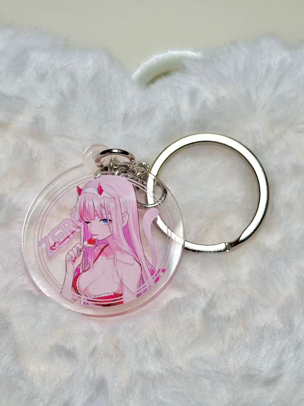 Zero Two Circle Acrylic Keychain