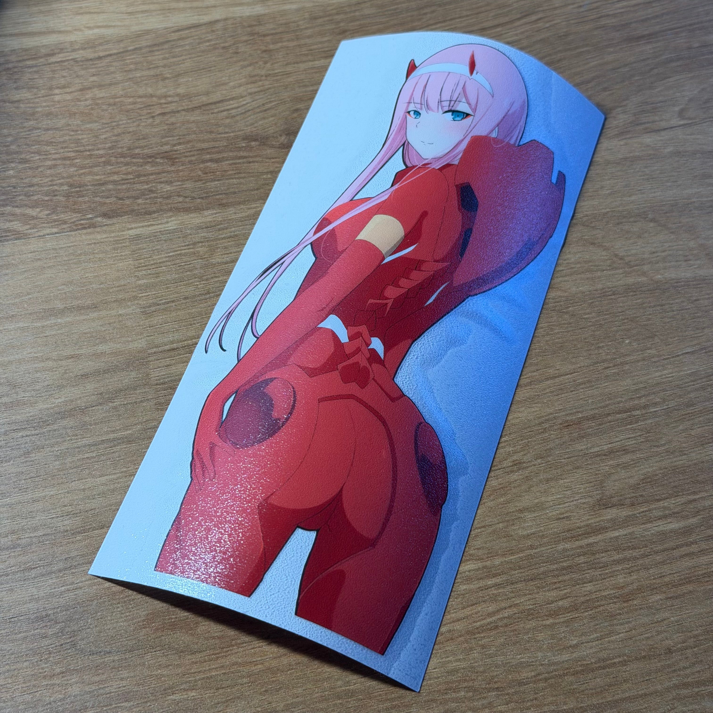 Zero Two Look Back Vinyl Sticker