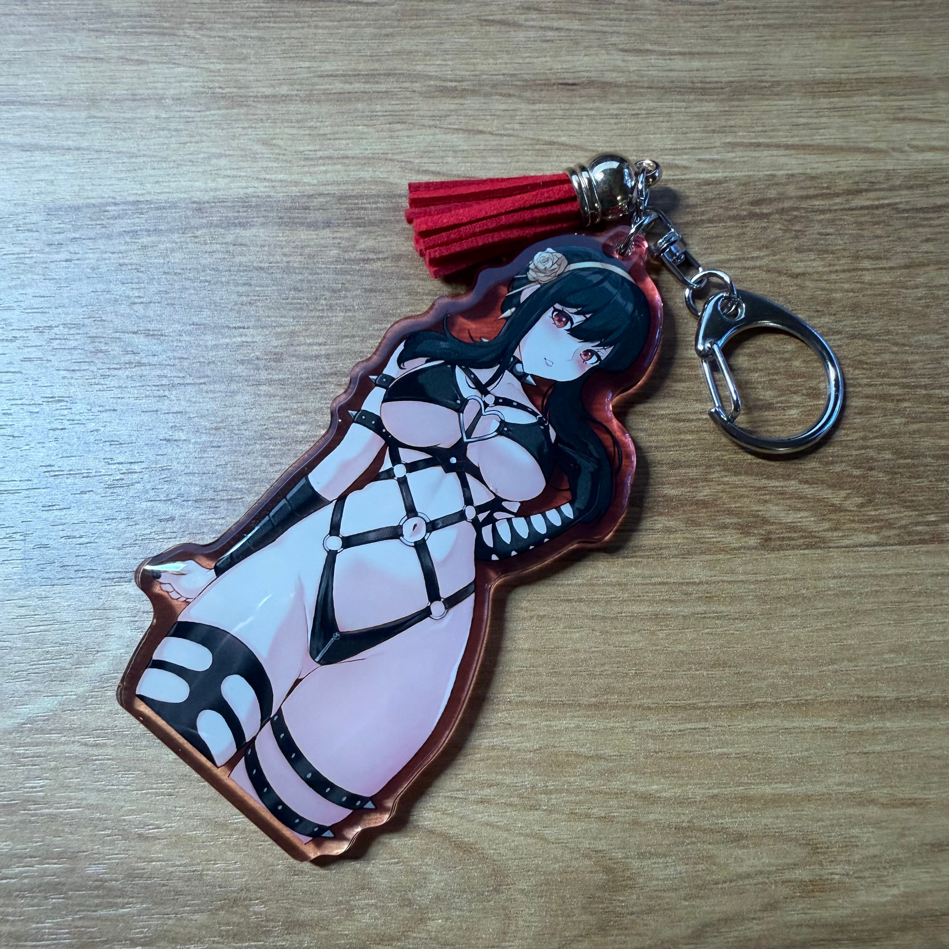 Waifu Anime Sticker Acrylic Keychain for backpack, bag, purse, keys ...