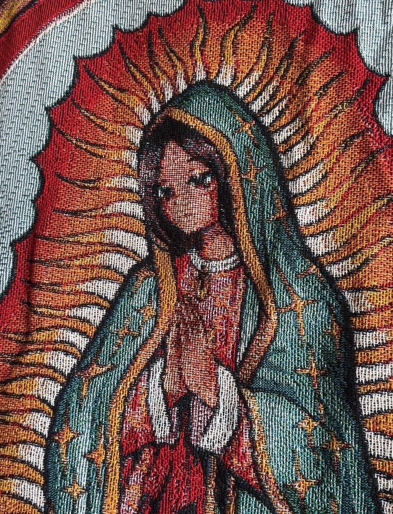 Kawaii Guadalupe Cotton Woven Tapestry/Blanket