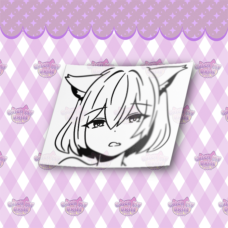 Cat Girl Mirror Decal