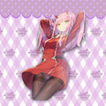 Hair Flip Zero Two Vinyl Sticker