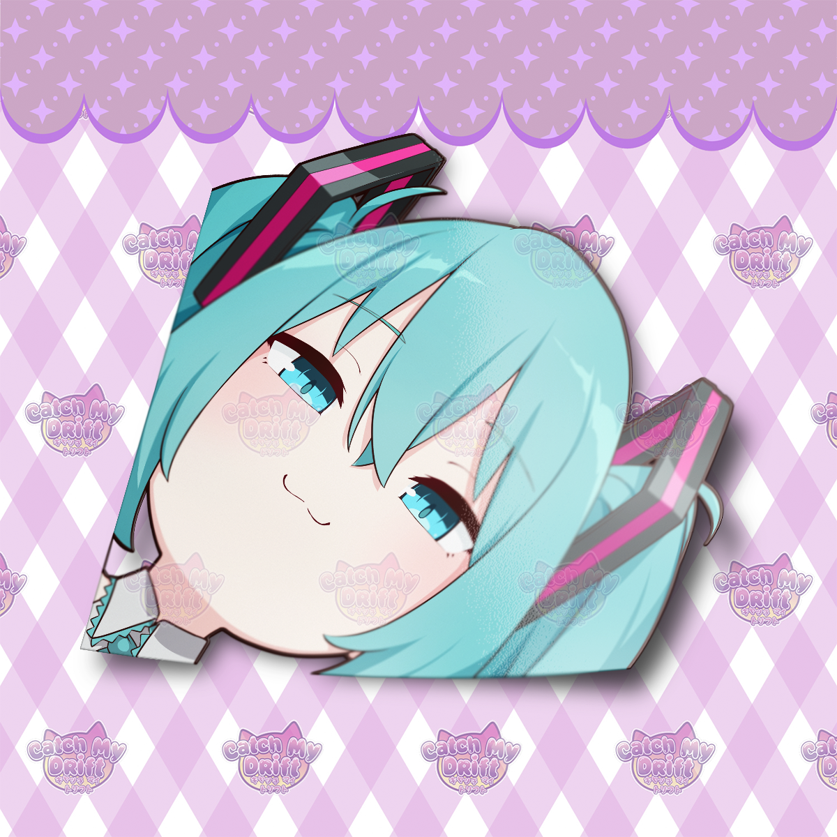 Smug Miku Corner Peek Vinyl Sticker