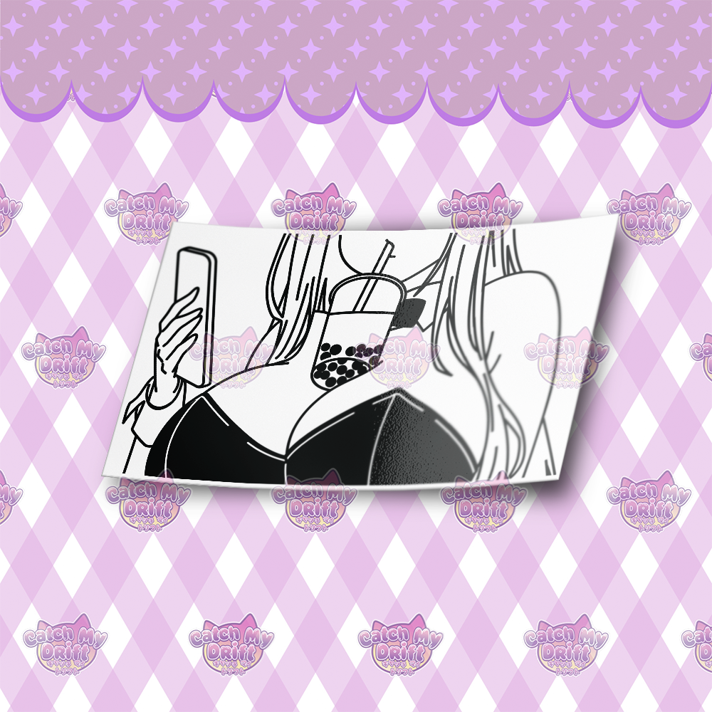 Boba Bunny Mirror Decal