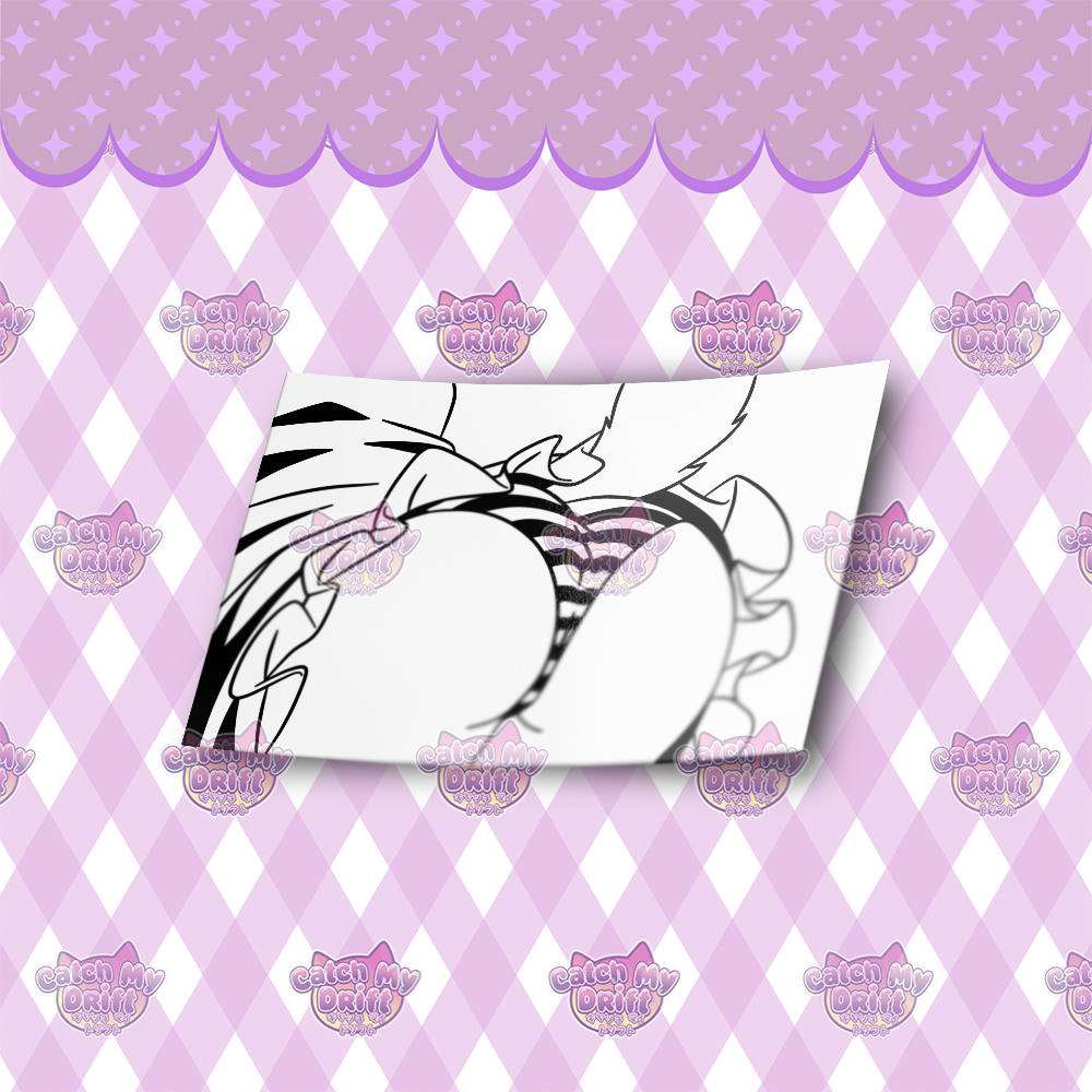 Kitty Bum Mirror Decal