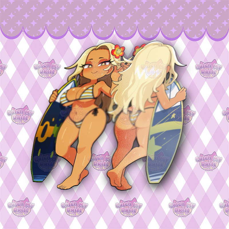 Surfer Gyaru Double-Sided Vinyl Sticker