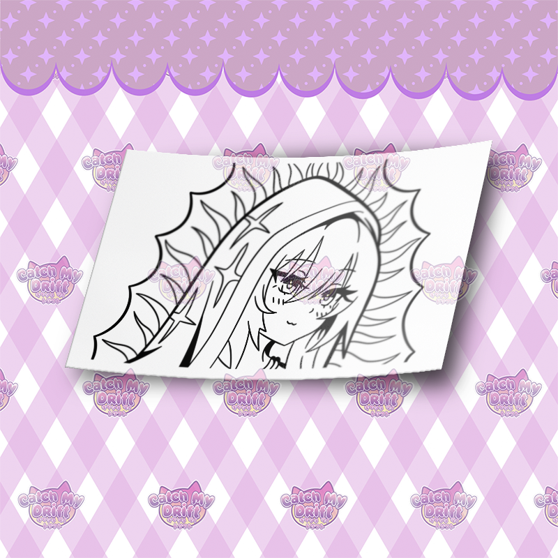 Kawaii Mary Mirror Decal