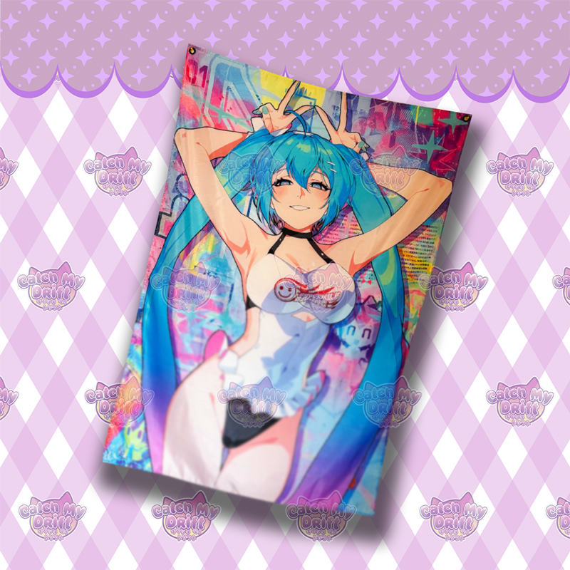 Midori Michief Miku Flag (AVAILABLE ON mischiefmakers.us)