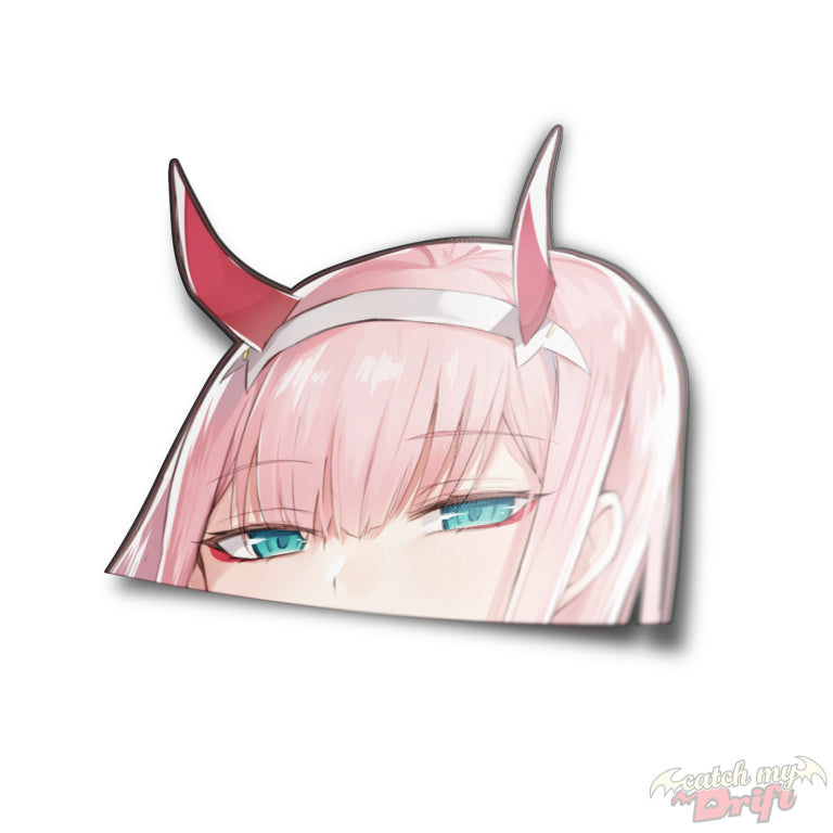 Horn Zero Two Peeker Vinyl Sticker